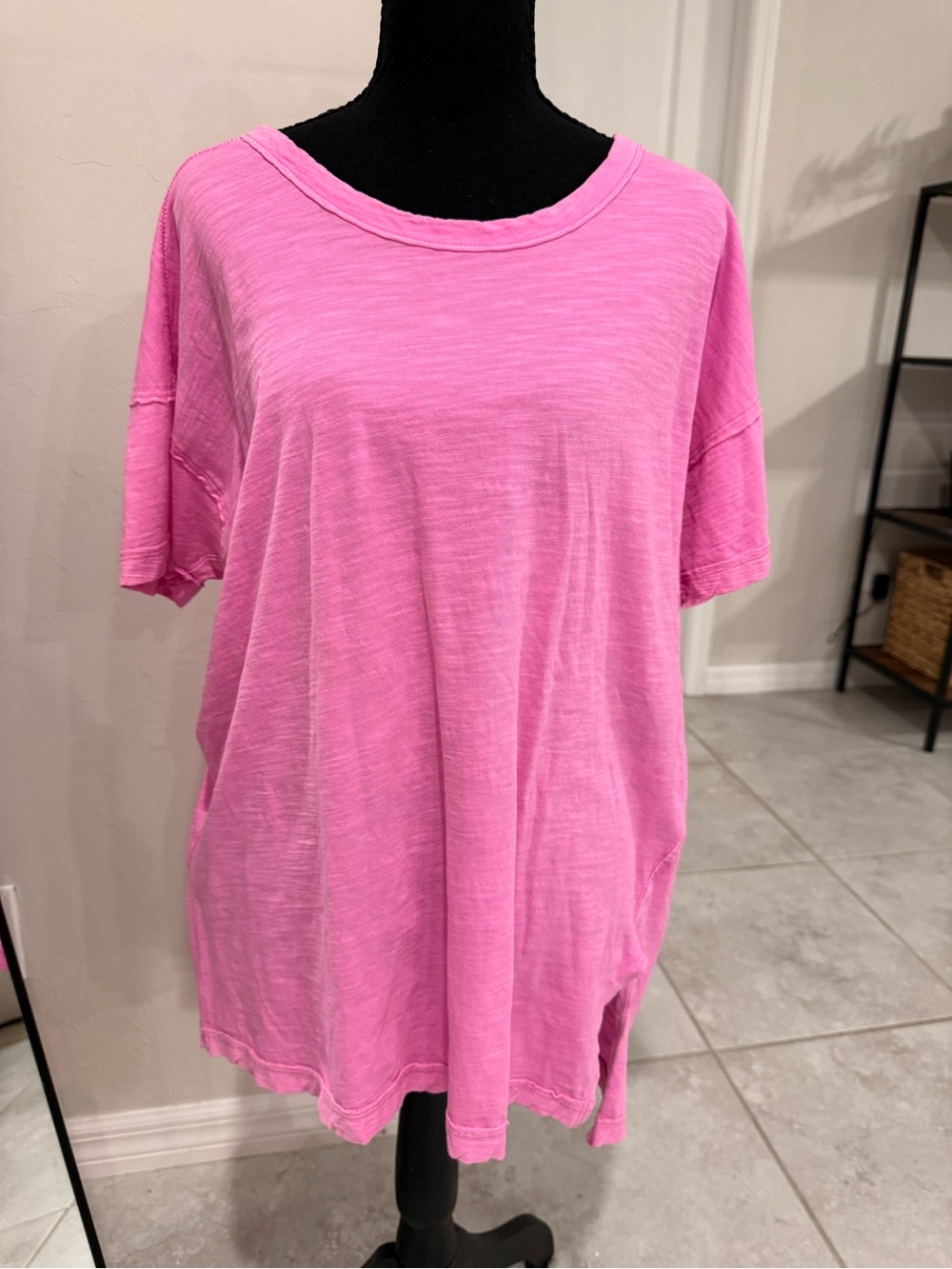 Pilcro Relaxed Pink Short-Sleeve Crew Tee